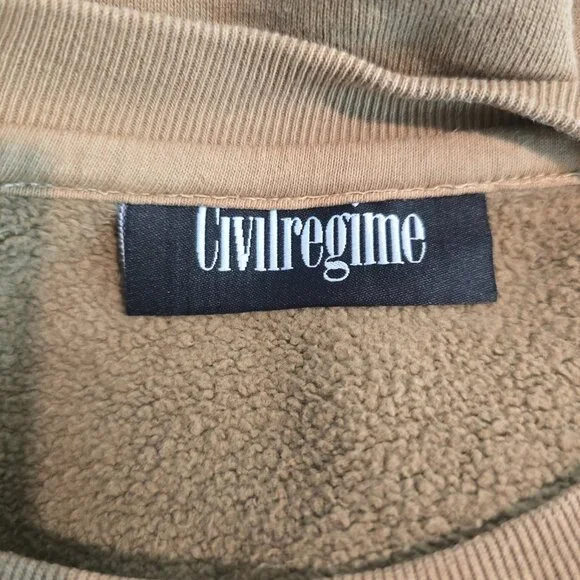 Civil Regime Floral Pullover Sweatshirt Women Large Brown Embroidered Streetwear - Picture 7 of 11